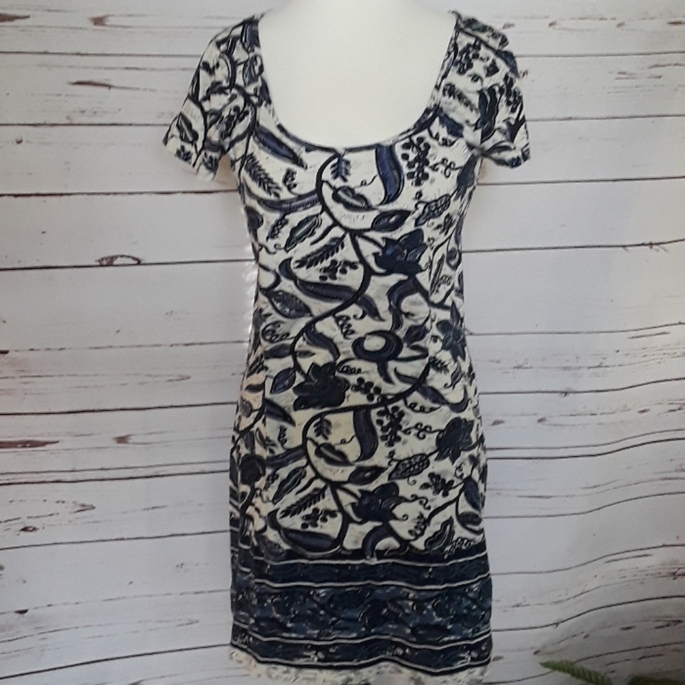 Lucky Brand / Blue and white cotton dress, size Sm